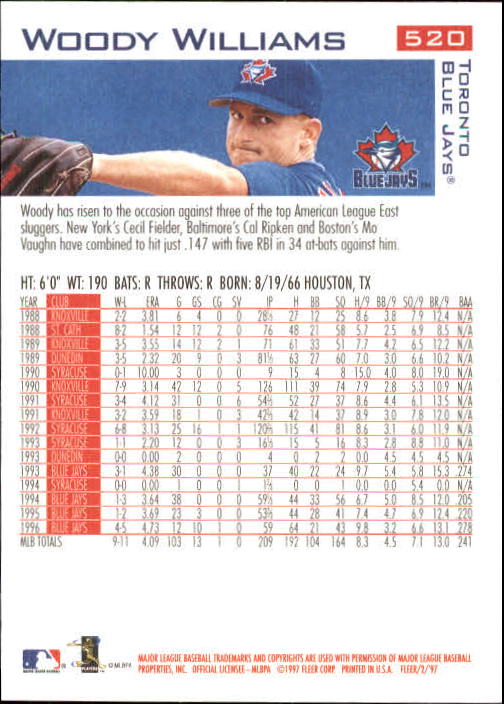 1997 Fleer Baseball "Main Set" Base Cards #401 to #600 - Picture 235 of 387