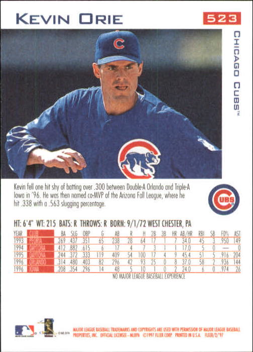 1997 Fleer Baseball "Main Set" Base Cards #401 to #600 - Picture 241 of 387