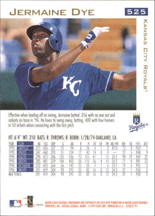 1997 Fleer Baseball "Main Set" Base Cards #401 to #600 - Picture 245 of 387