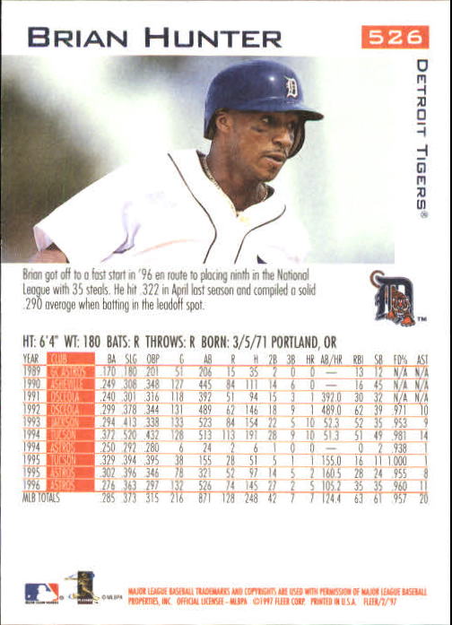 1997 Fleer Baseball "Main Set" Base Cards #401 to #600 - Picture 247 of 387