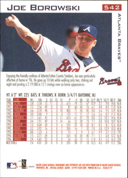 1997 Fleer Baseball "Main Set" Base Cards #401 to #600 - Picture 279 of 387