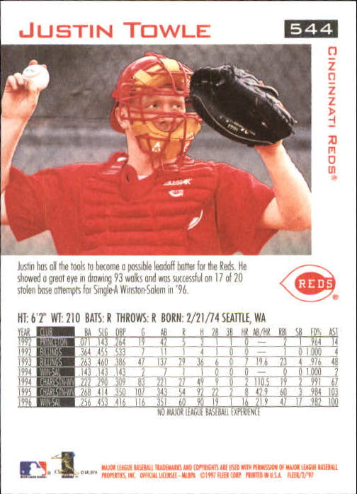 1997 Fleer Baseball "Main Set" Base Cards #401 to #600 - Picture 283 of 387