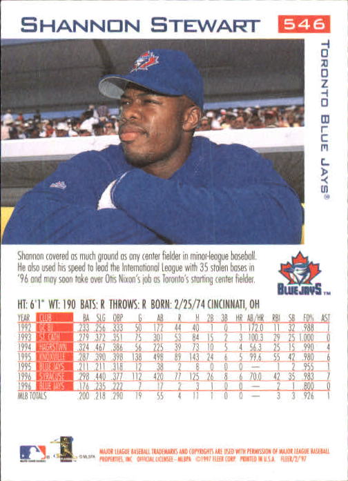 1997 Fleer Baseball "Main Set" Base Cards #401 to #600 - Picture 287 of 387
