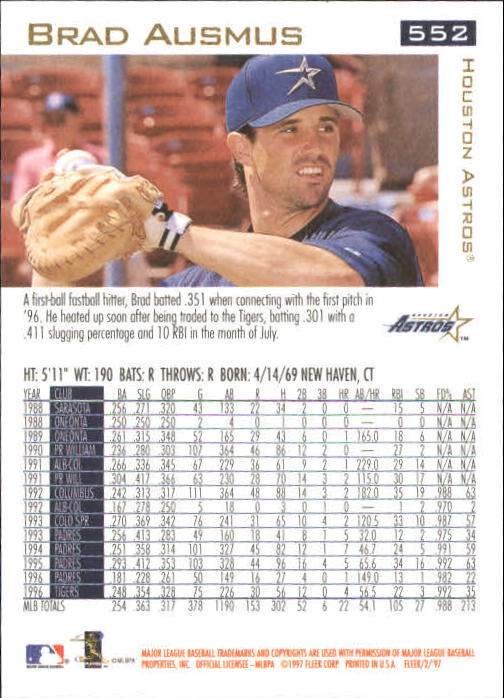 1997 Fleer Baseball "Main Set" Base Cards #401 to #600 - Picture 297 of 387