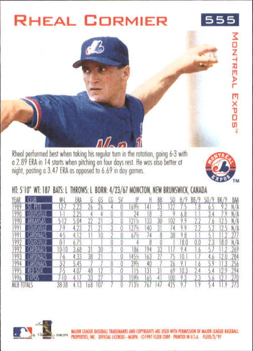1997 Fleer Baseball "Main Set" Base Cards #401 to #600 - Picture 303 of 387