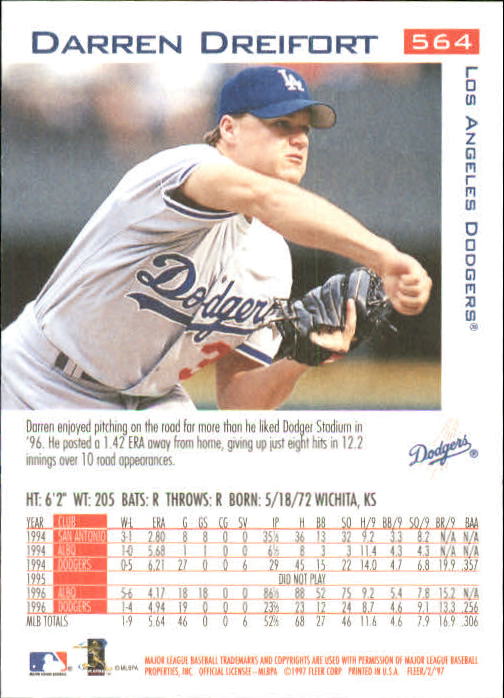 1997 Fleer Baseball "Main Set" Base Cards #401 to #600 - Picture 319 of 387
