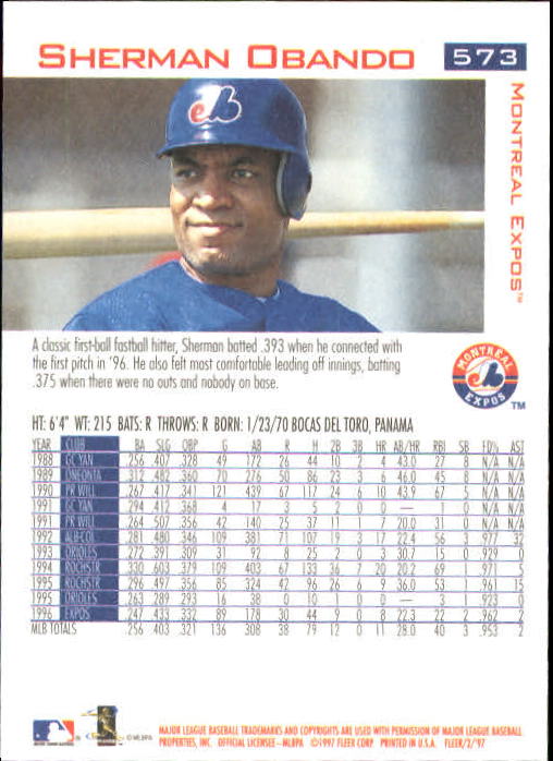 1997 Fleer Baseball "Main Set" Base Cards #401 to #600 - Picture 337 of 387