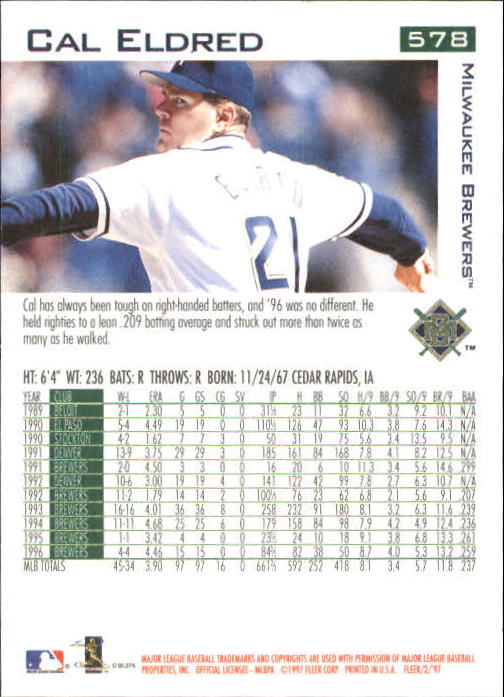 1997 Fleer Baseball "Main Set" Base Cards #401 to #600 - Picture 345 of 387