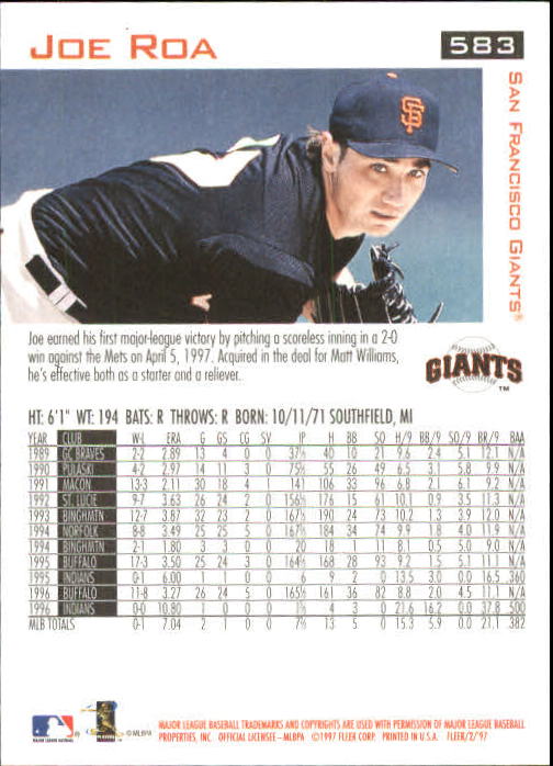 1997 Fleer Baseball "Main Set" Base Cards #401 to #600 - Picture 353 of 387