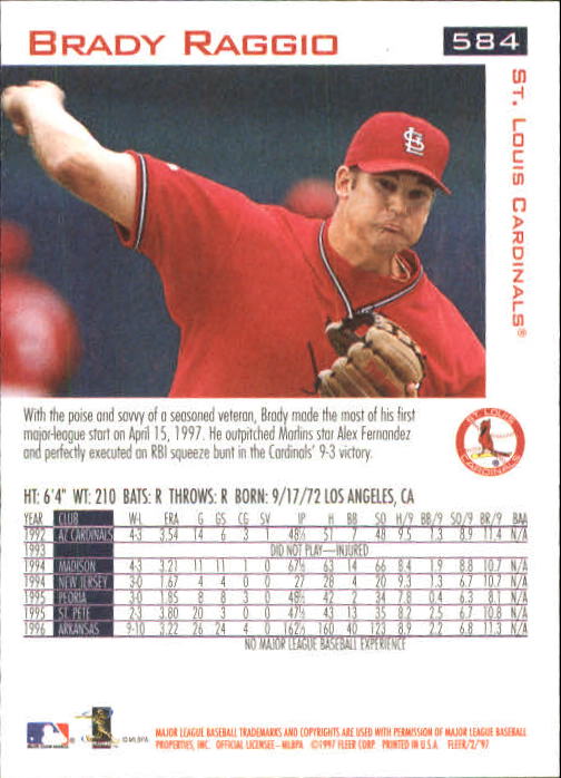 1997 Fleer Baseball "Main Set" Base Cards #401 to #600 - Picture 355 of 387