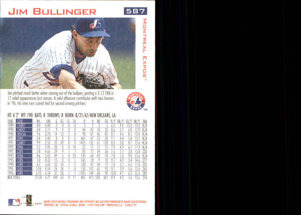 1997 Fleer Baseball "Main Set" Base Cards #401 to #600 - Picture 361 of 387