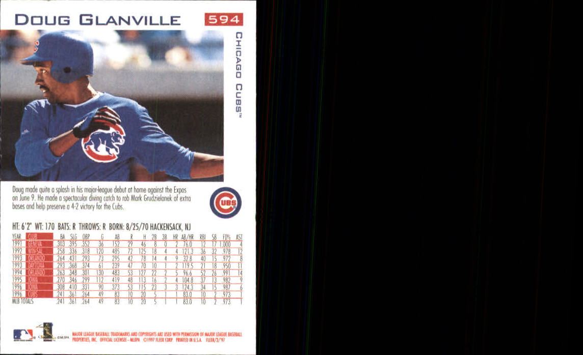 1997 Fleer Baseball "Main Set" Base Cards #401 to #600 - Picture 375 of 387