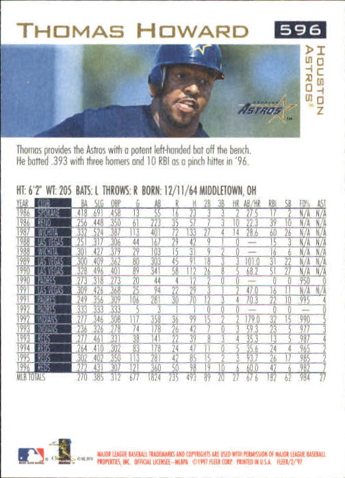 1997 Fleer Baseball "Main Set" Base Cards #401 to #600 - Picture 379 of 387