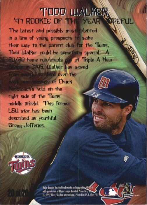 1997 Fleer Baseball "Rookie Sensations" Insert Cards - Picture 29 of 29