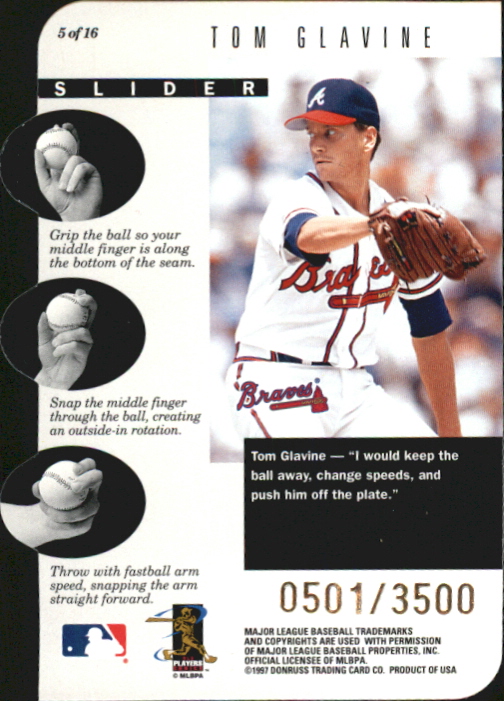 1997 Leaf Get-A-Grip #5 A.Rodriguez/T.Glavine back image