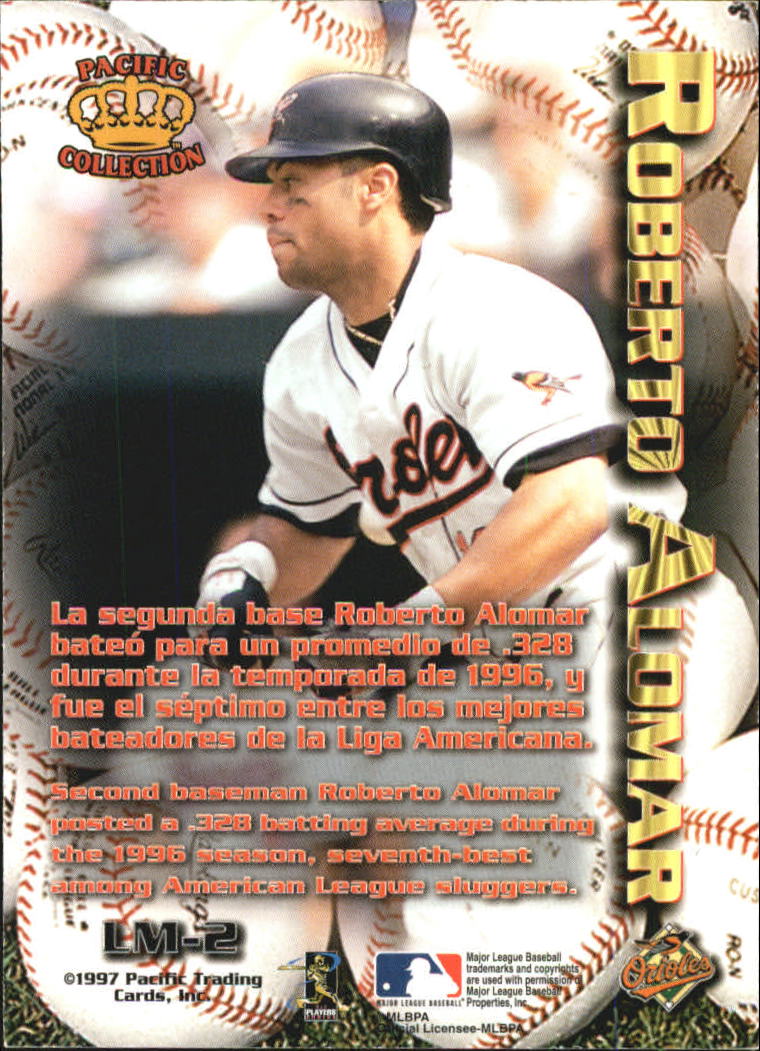 1997 Pacific Latinos of the Major Leagues #2 Roberto Alomar back image