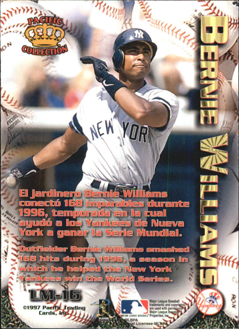1997 Pacific Latinos of the Major Leagues #16 Bernie Williams back image