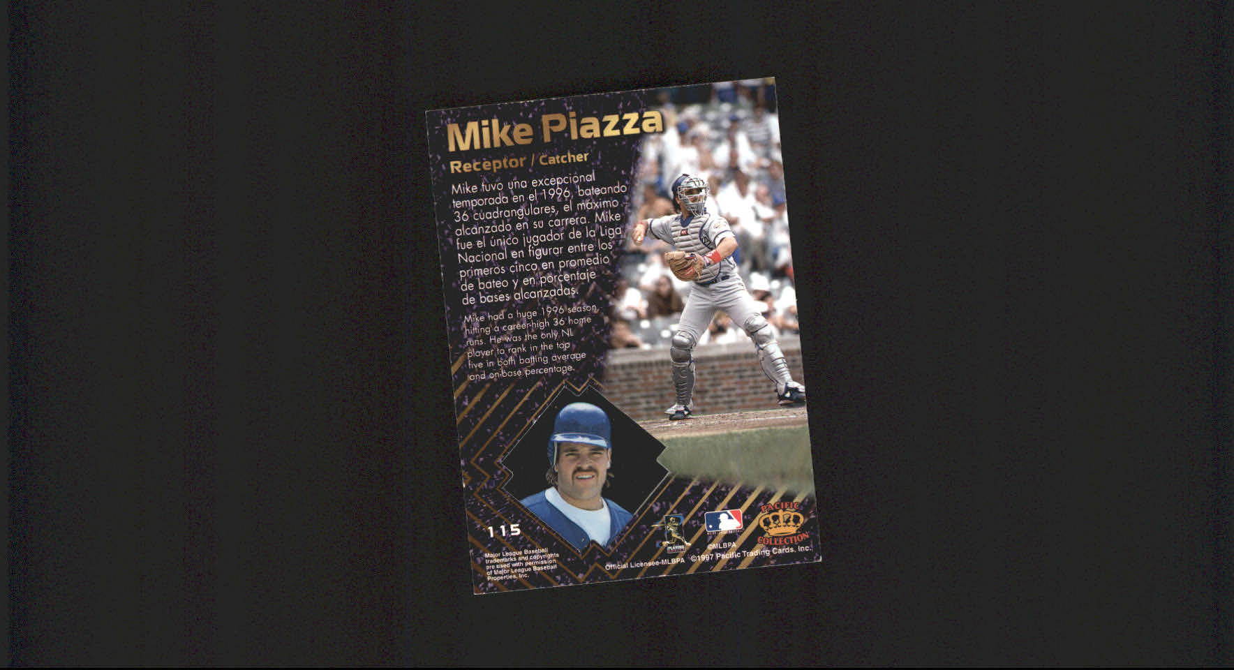 1997 Pacific Prisms #115 Mike Piazza back image