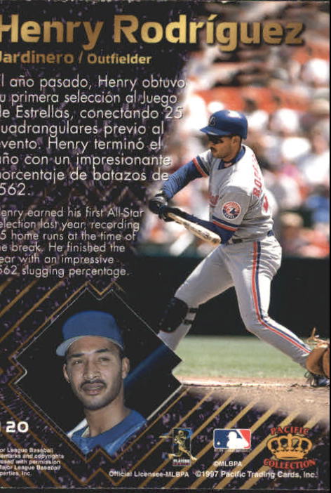 1997 Pacific Prisms #120 Henry Rodriguez back image