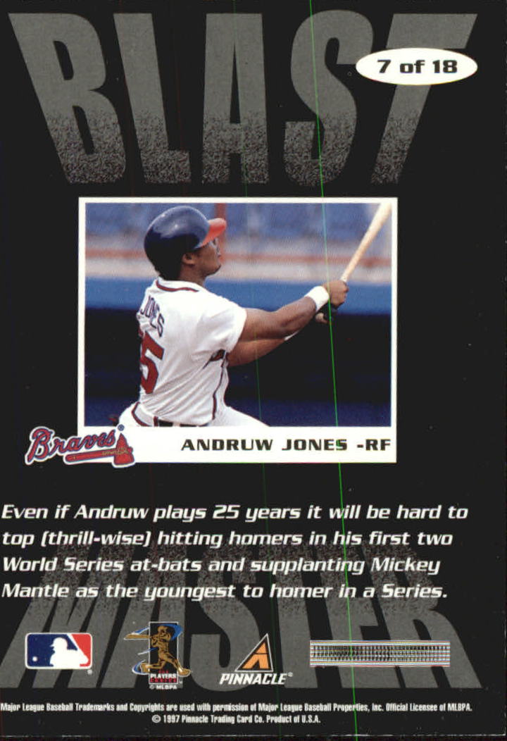 1997 Score Blast Masters #7 Andruw Jones back image