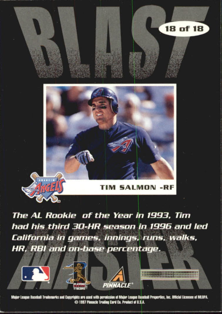 1997 Score Blast Masters #18 Tim Salmon back image