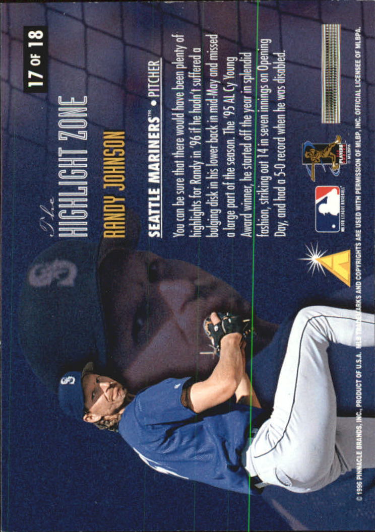 1997 Score Highlight Zone #17 Randy Johnson back image