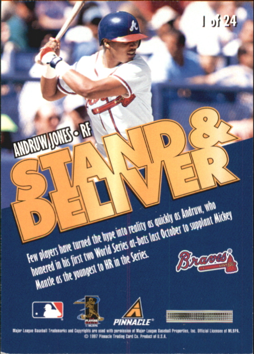 1997 Score Stand and Deliver #1 Andruw Jones back image