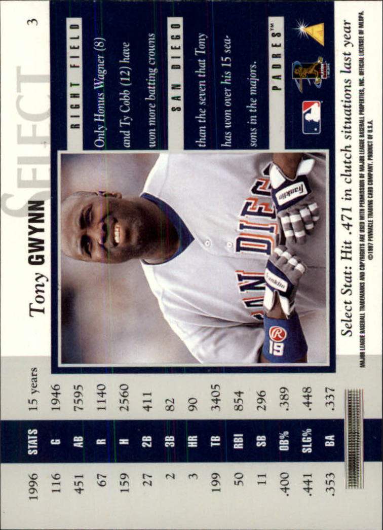 B6663- 1997 Select Baseball Card #s 1-200 +Rookies -You Pick- 15+ FREE US SHIP - Picture 7 of 311