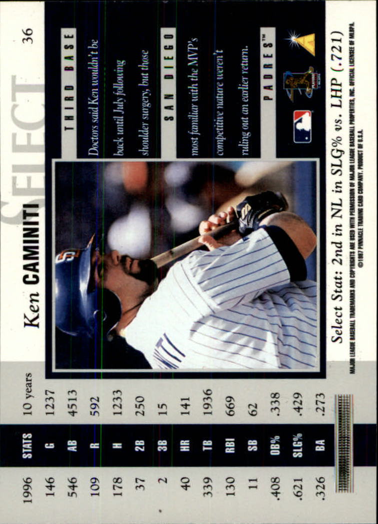 B6663- 1997 Select Baseball Card #s 1-200 +Rookies -You Pick- 15+ FREE US SHIP - Picture 59 of 311
