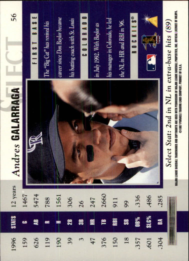 B6663- 1997 Select Baseball Card #s 1-200 +Rookies -You Pick- 15+ FREE US SHIP - Picture 97 of 311