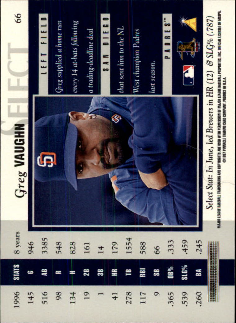 B6663- 1997 Select Baseball Card #s 1-200 +Rookies -You Pick- 15+ FREE US SHIP - Picture 115 of 311