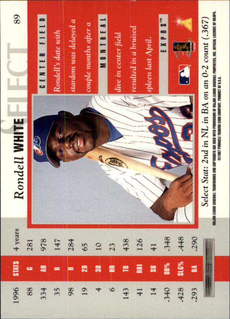 1997 Select #89 Rondell White R back image
