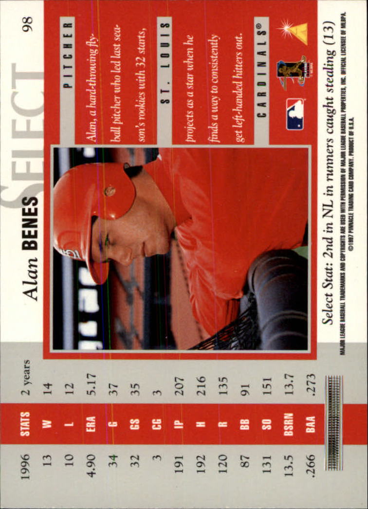 B6663- 1997 Select Baseball Card #s 1-200 +Rookies -You Pick- 15+ FREE US SHIP - Picture 175 of 311