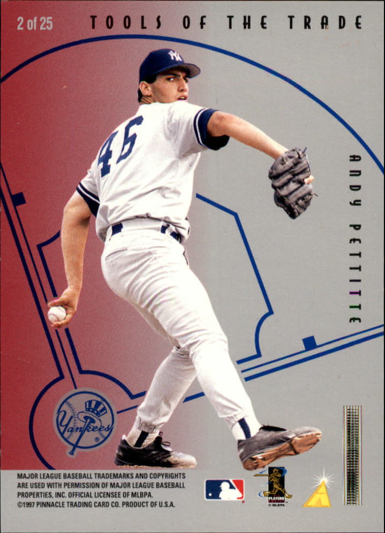 1997 Select Tools of the Trade Mirror Blue #2 G.Maddux/A.Pettitte back image