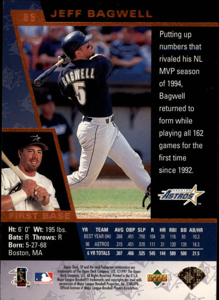 1997 SP #85 Jeff Bagwell back image