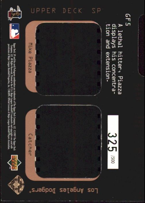 1997 SP Game Film #GF5 Mike Piazza back image