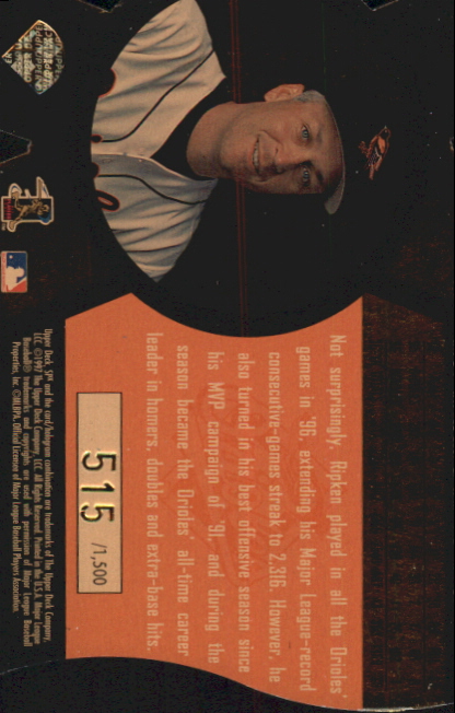 1997 SPx Bound for Glory #5 Cal Ripken back image