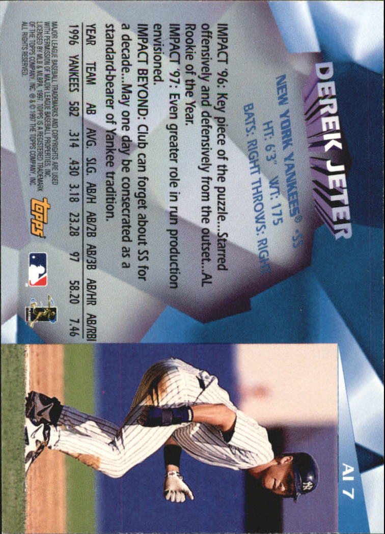 1997 Topps Awesome Impact #AI7 Derek Jeter back image