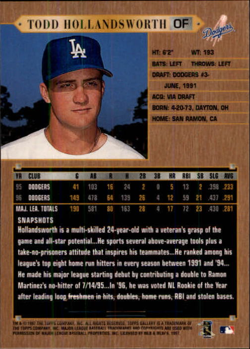 1997 Topps Gallery #175 Todd Hollandsworth back image