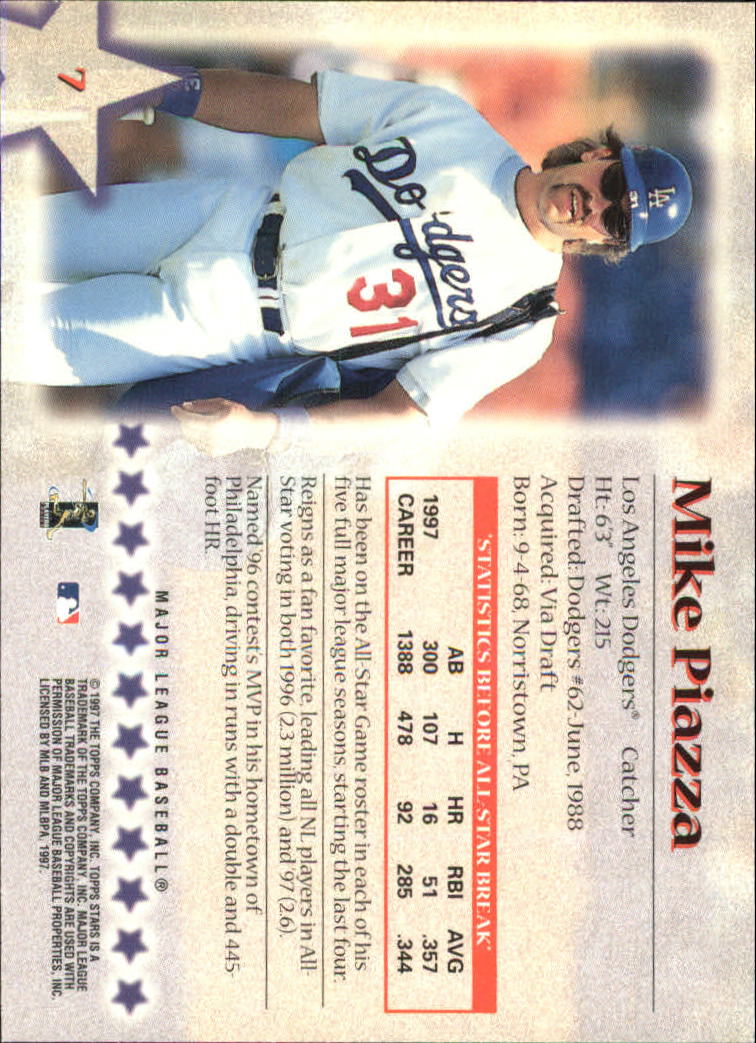 1997 Topps Stars #7 Mike Piazza back image