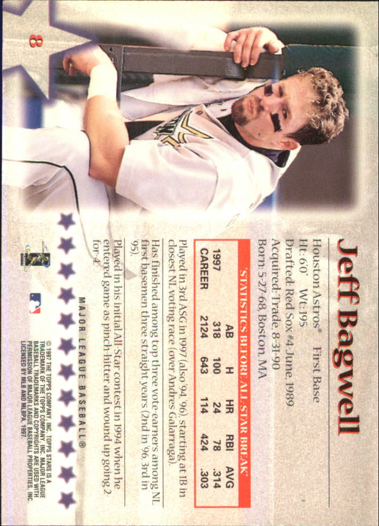 1997 Topps Stars #8 Jeff Bagwell back image