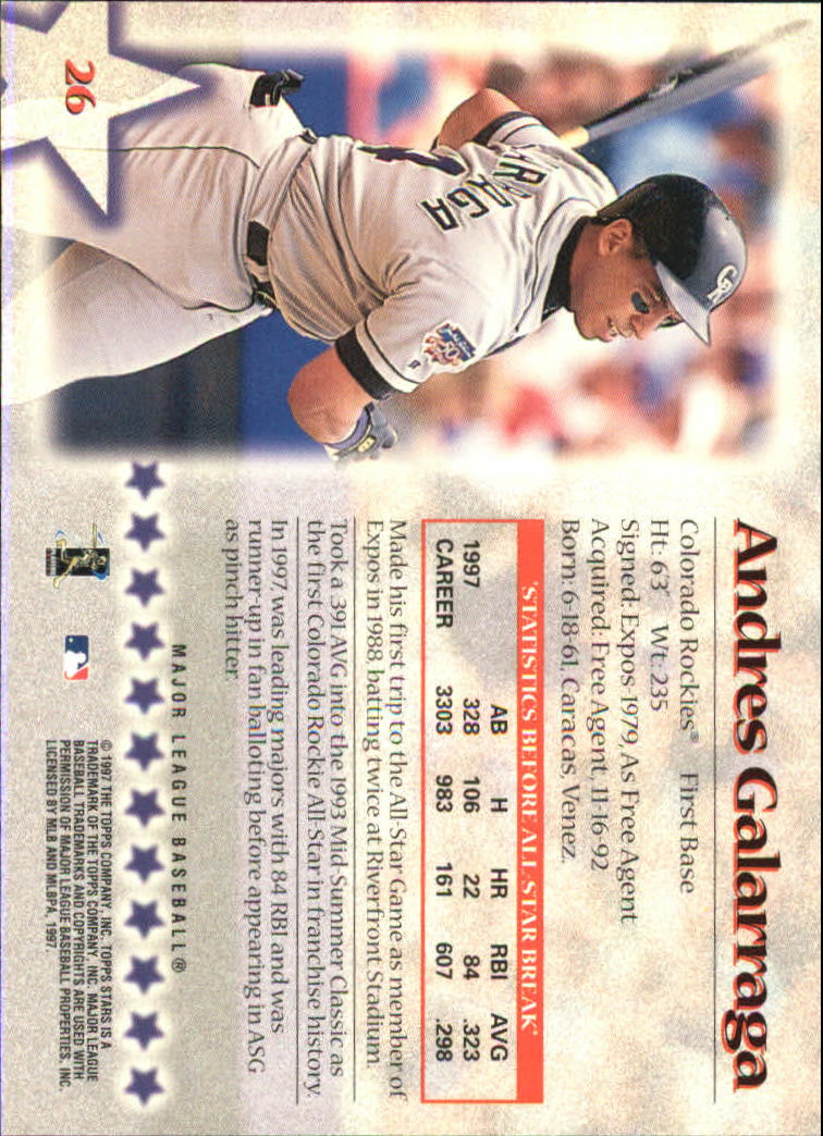 A8392- 1997 Topps Stars BB Card #s 1-125 +Inserts -You Pick- 15+ FREE US SHIP - Picture 29 of 169