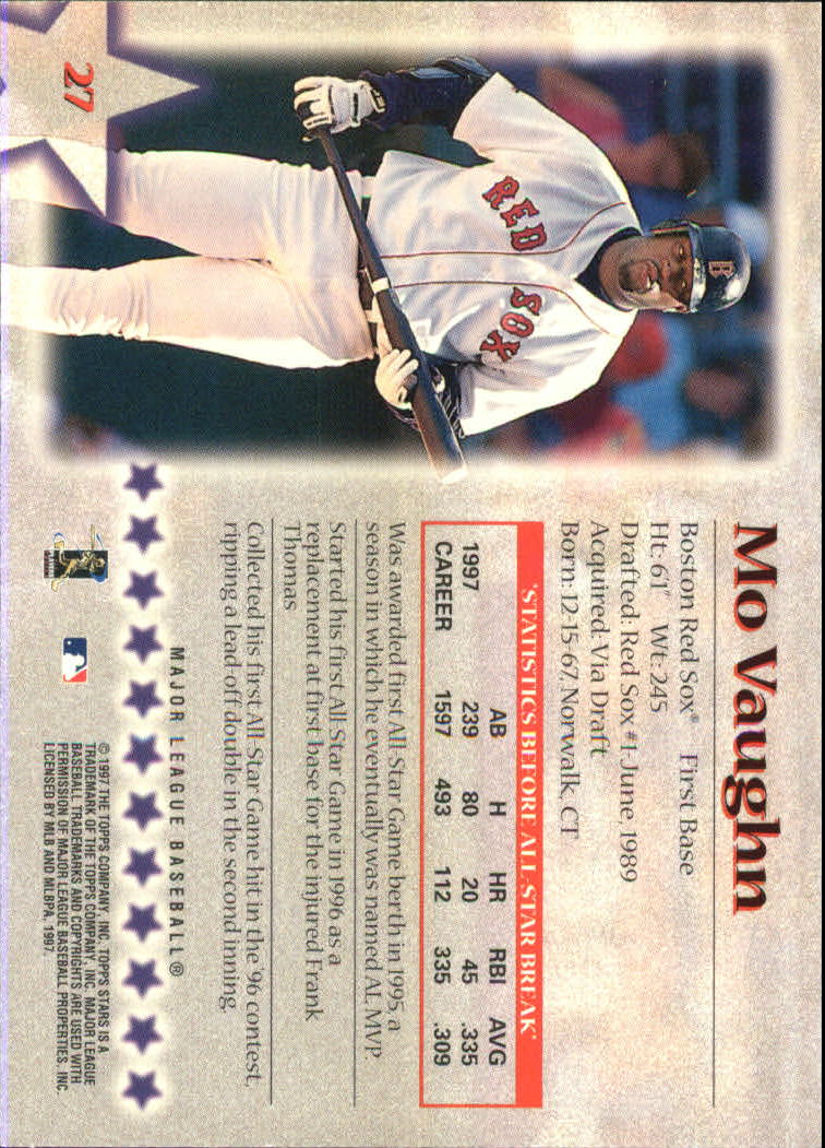 1997 Topps Stars #27 Mo Vaughn back image