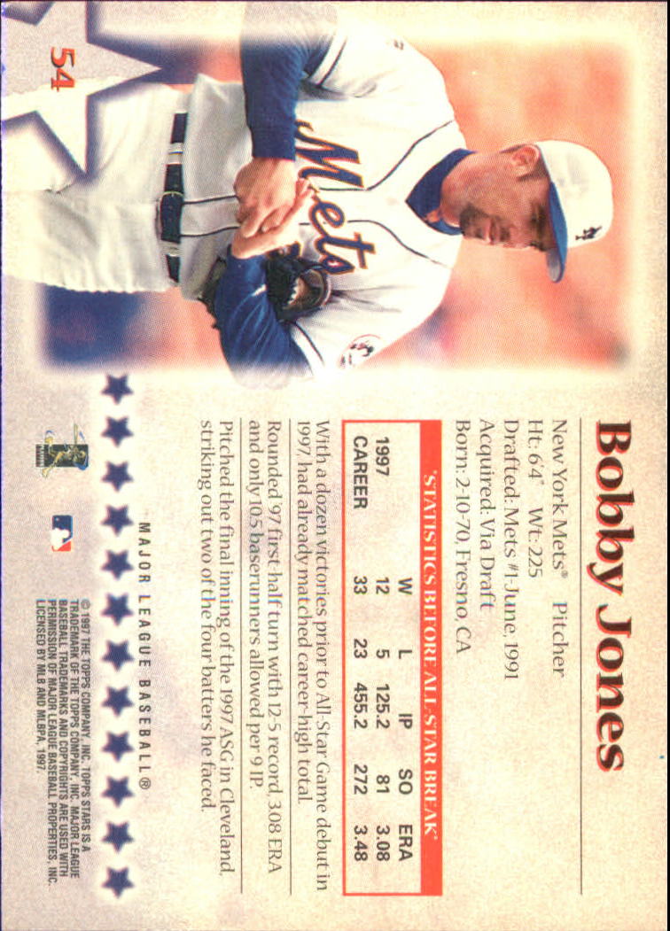 1997 Topps Stars #54 Bobby Jones back image