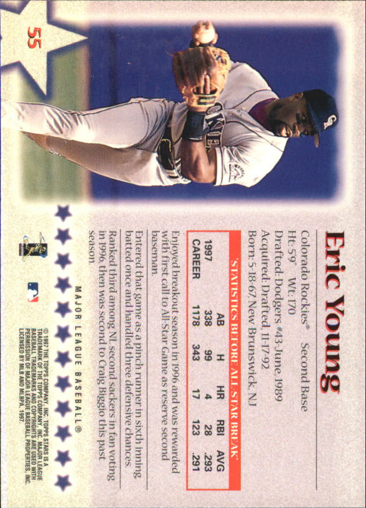 1997 Topps Stars #55 Eric Young back image