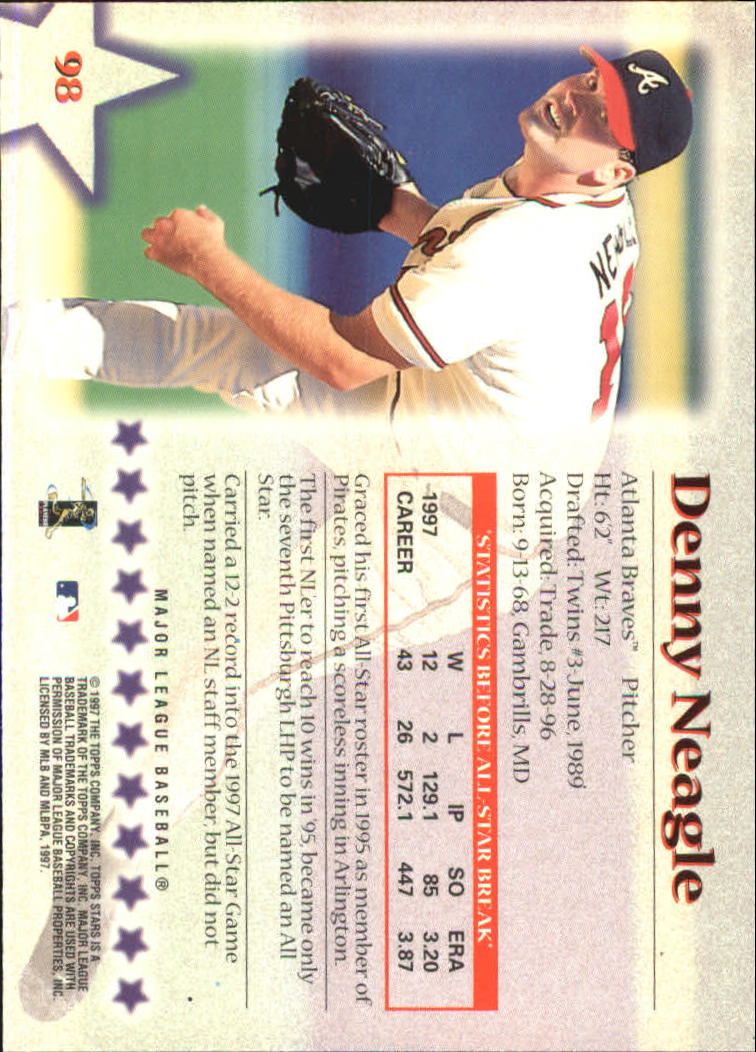 1997 Topps Stars #98 Denny Neagle back image