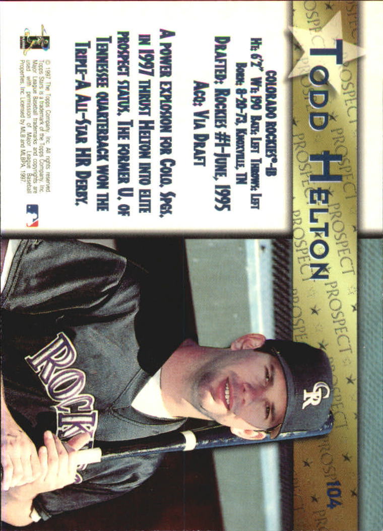 1997 Topps Stars #104 Todd Helton back image