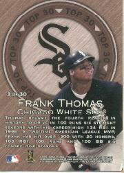 1997 Ultra Top 30 #3 Frank Thomas back image