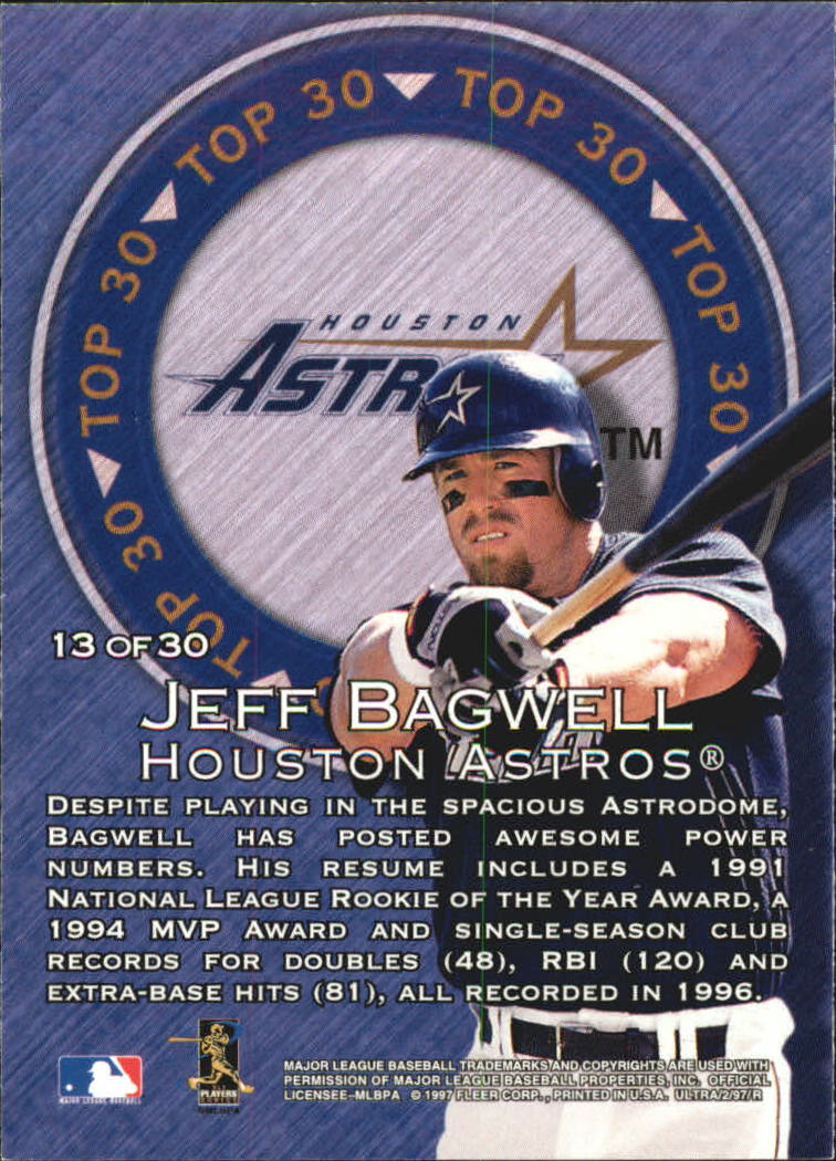 1997 Ultra Top 30 #13 Jeff Bagwell back image
