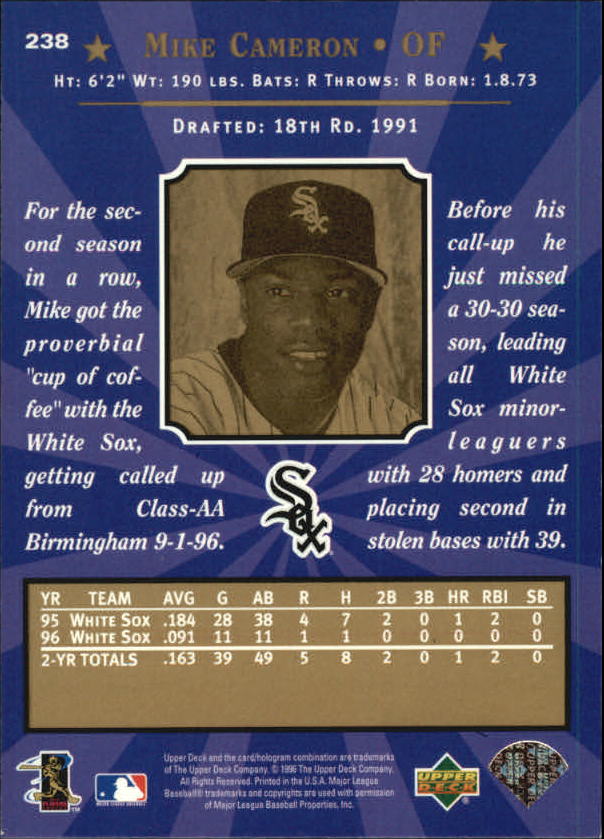 1997 Upper Deck #238 Mike Cameron back image